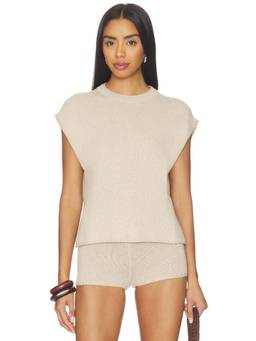 EAVES - Cassian Women's Rib Knit Crew Neck Tee Oatmeal