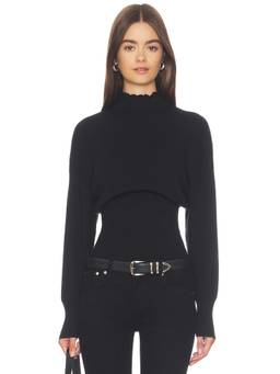 EB Denim - Forest Women's Ribbed Turtle Neck Knit Top Black