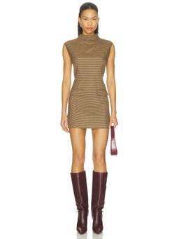 Elodie the Label - Alix Women's Sleeveless Mock Neck Mini Dress Brown