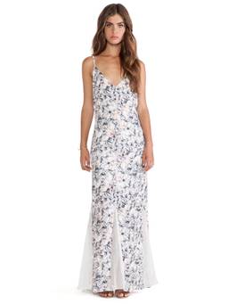 ELLIATT - Buttercup Women's Floral Applique Strappy Maxi Dress Blue