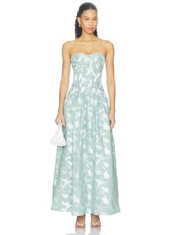 ELLIATT - Lisette Women's Strapless Boned Bodice Maxi Gown Green
