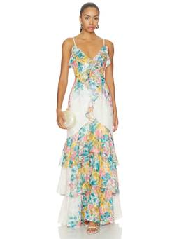 ELLIATT - Clementina Women's Ruffled Tiered Maxi Dress Multi-Color