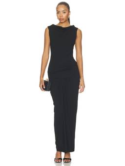 Entire Studios - Drape Women's Sleeveless Jersey Maxi Dress Black