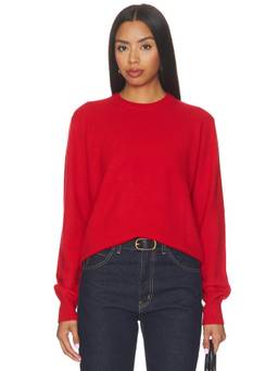 Entire Studios - Knit Crewneck Women's Ribbed Trim Pullover Sweater Red