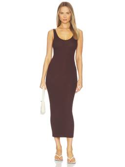 Enza Costa - Silk Knit Women's Sleeveless Rib Jersey Maxi Dress Brown