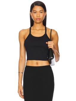 Eterne - Anja Women's Halter Neck Sleeveless Jersey Tank Top Black