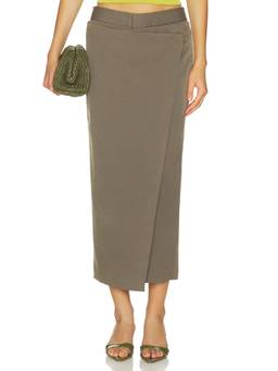 ET OCHS - Simon Suiting Women's Wrap Midi Skirt Grey