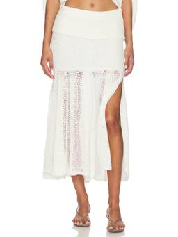 ET OCHS - Kiernan Knit Women's Textured Pull-On Midi Skirt White