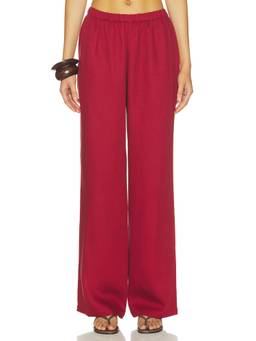 FAITHFULL THE BRAND - Varina Women's Elastic Waist Wide-Leg Palazzo Pants Red