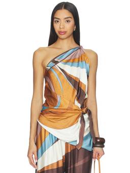 FAITHFULL THE BRAND - Sotto Women's One-Shoulder Side-Tie Asymmetrical Top Multi-Color