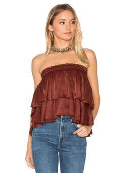 FAITHFULL THE BRAND - Solmar Women's Ruched Strapless Linen Blend Top White
