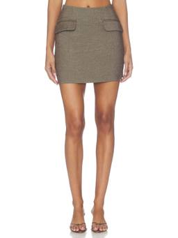 Favorite Daughter - Night Class Women's Twill Built-In Shorts Mini Skort Brown