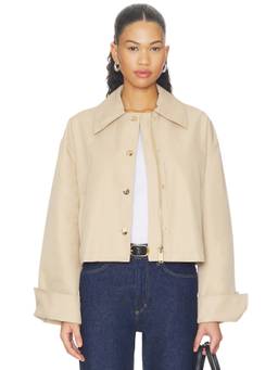 Favorite Daughter - Rue Women's Cropped Trench Jacket Beige