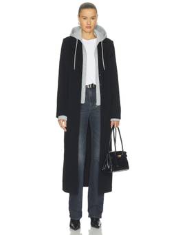 Favorite Daughter - Sport Coat Women's Hooded Zippered Long Overcoat Black