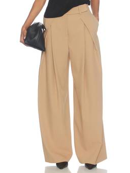 Favorite Daughter - Pleats For Days Women's Pleated Wide-Leg Palazzo Pants Beige