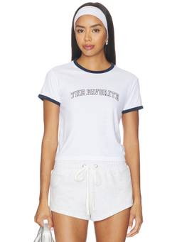 Favorite Daughter - Cropped Favorite Women's Graphic Ringer Crop Top White