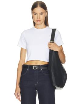 Favorite Daughter - Laura Women's Cotton Blend Crew Neck Crop Top White