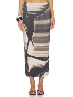 Feners - Tu X Mi Women's Printed Pull On Midi Skirt Multi-Color