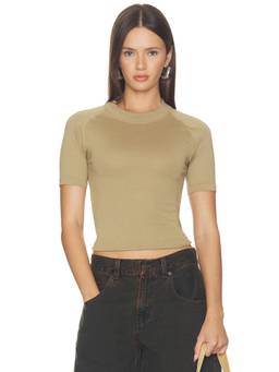 Fear of God ESSENTIALS - Shrunken Women's Raglan Sleeve Crop Top Beige