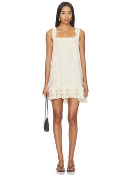 Free People - Spring Tide Women's Ruffled Strap Mini Dress Off White
