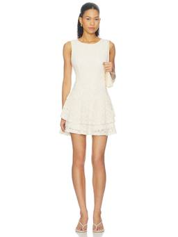 Free People - Slow Burn Women's Textured Lace Back Cut-Out Mini Dress White