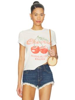 Free People - Nova Women's Graphic Print Crew Neck T-Shirt Off White
