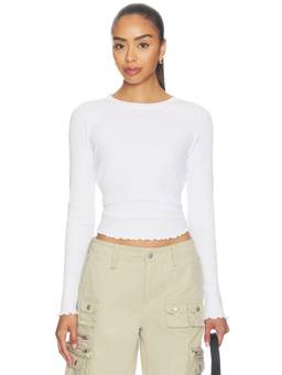 Free People - X We The Free Women's Waffle Knit Crew Neck Tee White