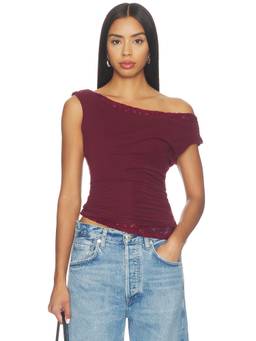 Free People - Emma Twofer Women's Ruched One Shoulder Tank Top Maroon