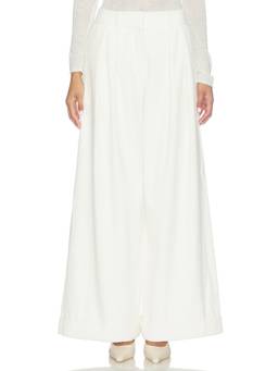 Francoise - Mila Women's Pleated Wide-Leg Palazzo Pants Off White