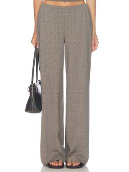 Good American - Pull On Women's Elastic Waist Wide Trousers Grey