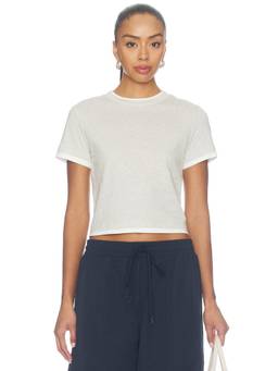 Good American - Layered Women's Crew Neck Crop Top Off White