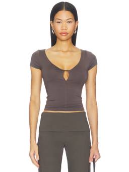 Geel - Connor Women's Cut-Out Jersey Crop Top Grey
