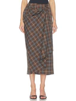 Gestuz - Aleya Women's High-Waist Wrap Midi Skirt Brown