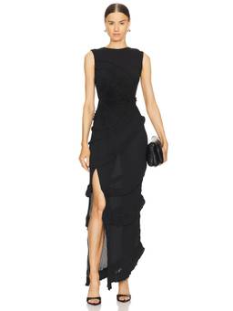 Georgia Hardinge - Relic Women's Shimmery Ruched Maxi Dress Gold