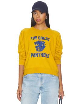 The Great - Fleece Rookie Women's Graphic Print Crew Neck Sweatshirt Yellow