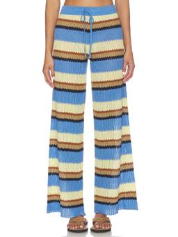 Guest In Residence - Slink Knit Women's Drawstring Wide-Leg Palazzo Pants Multi-Color