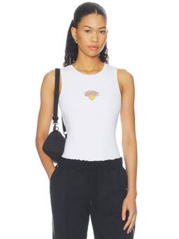 Hype and Vice - Knicks Women's Graphic Sleeveless Crew Neck Bodysuit White
