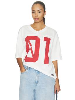 Hype and Vice - Alabama Football Women's Graphic Oversized V-Neck T-Shirt White