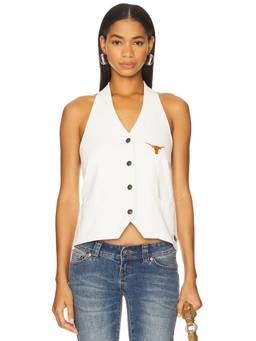 Hype and Vice - Austin Football Women's Graphic Print Oversized V-Neck T-Shirt White