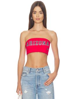 Hype and Vice - University Of Arizona Women's Graphic Strapless Bandeau Crop Top Red