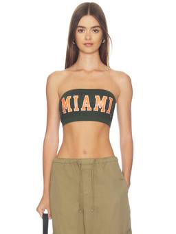 Hype and Vice - Miami Women's Graphic Strapless Bandeau Crop Top Green