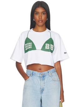 Hype and Vice - University Of Miami Women's Graphic Crop Top White