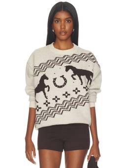 HEARTLOOM - Yulia Women's Slinky Knit Ribbed Trim Pullover Sweater Off White