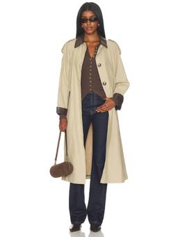 HEARTLOOM - Rhiannon Women's Belted Twill Trench Coat Beige