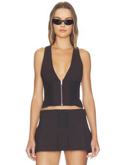 HAELO - Bind Women's Sleeveless Lace-Up Corset Top Black