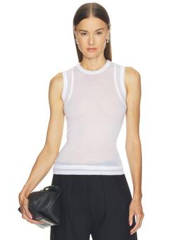 Helmut Lang - Layer Muscle Women's Sheer Modal Tank Top White