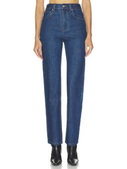 HOMMEgirls - Women's Mid-Waist Straight-Leg Jeans Blue