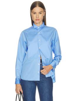 HOMMEgirls - Tux Women's Cotton Poplin Button-Down Shirt Blue
