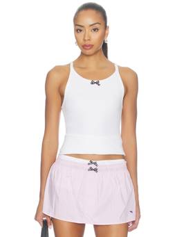 HOMMEgirls - Women's Ribbed Sleeveless Cotton Blend Tank Top White