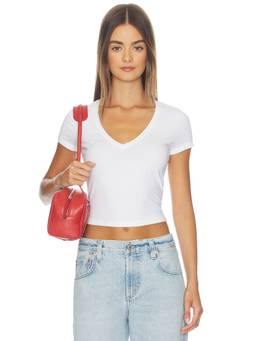 James Perse - V-Neck Women's Cropped Tee White